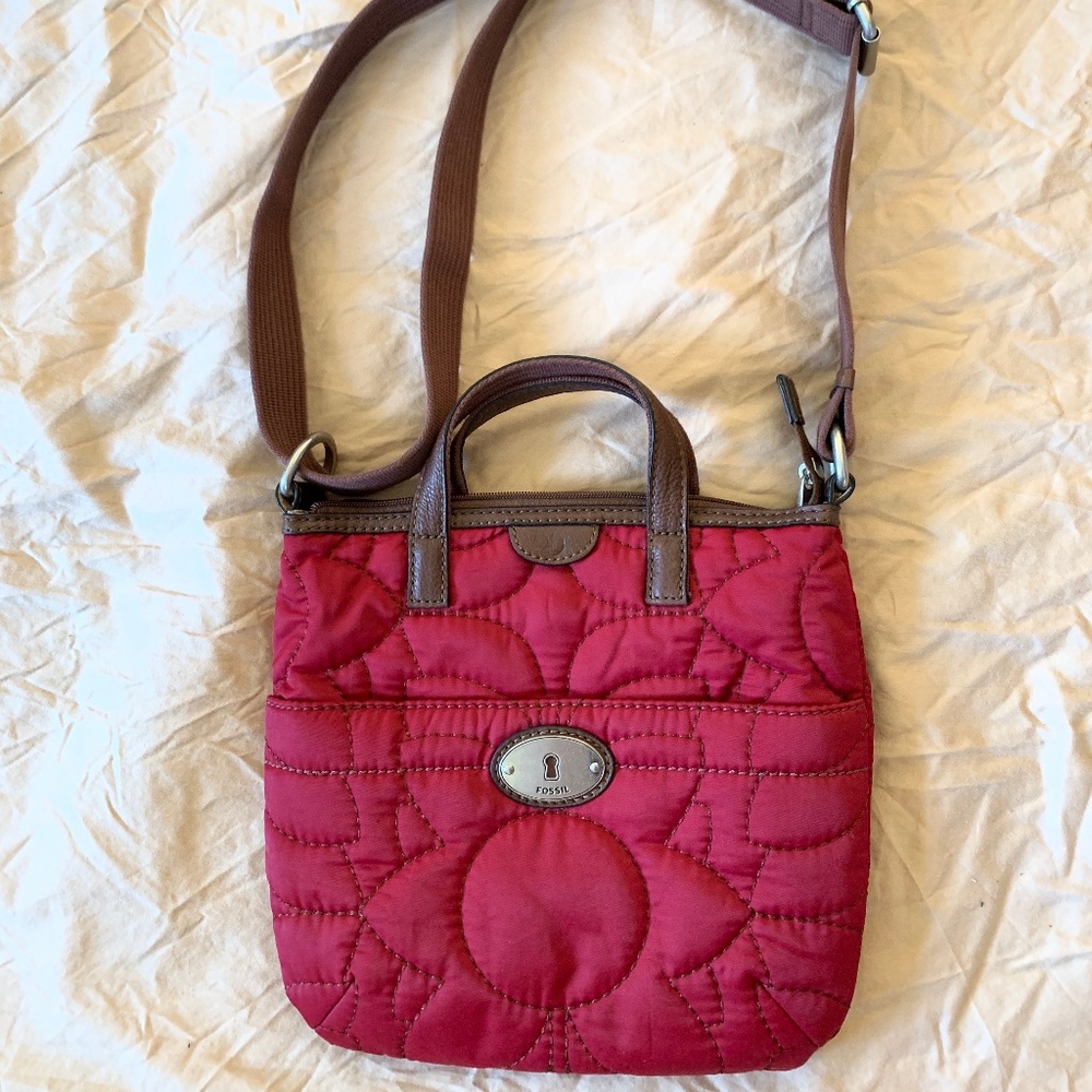 Fossil Key Quilted Crossbody Bag